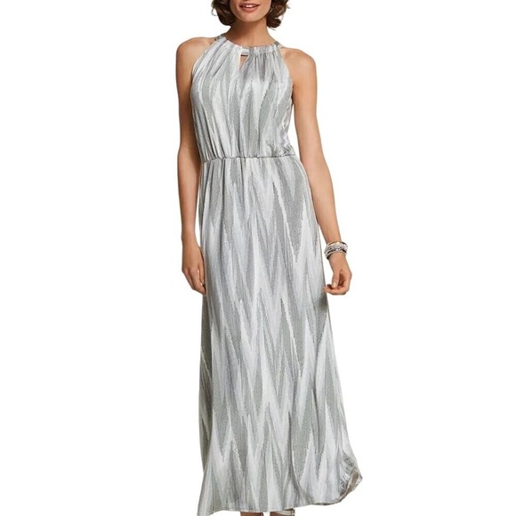 NWT Chicos Time To Shine Chevron Maxi Dress - Picture 1 of 7